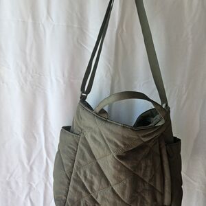 Quilted Olive Green Tote Bag